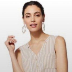 NY&CO Split-neck striped shift dress!